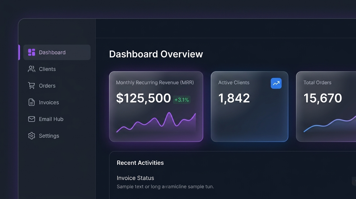 Sora Admin & Client Dashboard Preview